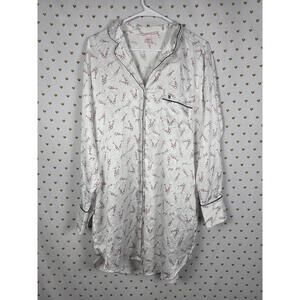Victorias Secret Satin Sleep Nightie Dress Nightgown Pajama PJ Button Down LARGE